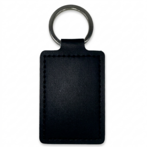 Leather Keychain - Rectangle Black