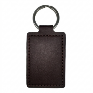 Leather Keychain - Rectangle Dark Brown