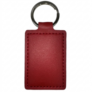 Leather Keychain - Rectangle Red