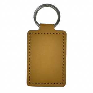 Leather Keychain - Rectangle Yellow